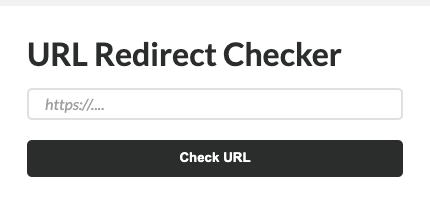 Screenshot of empty redirect checker
